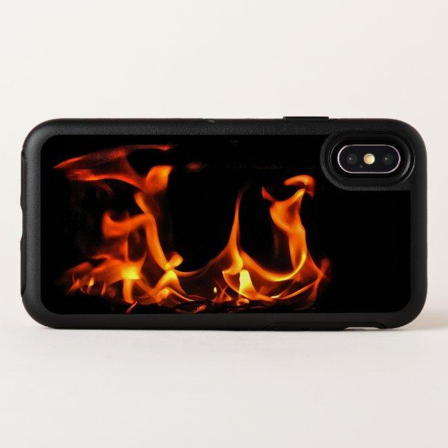 Orange Fire Abstract Black OtterBox iPhone X Case
