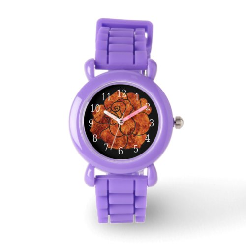 Orange Fire Rose Watch