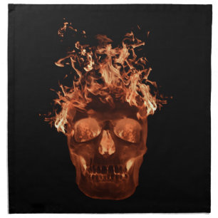 Orange Fire Skull Napkins