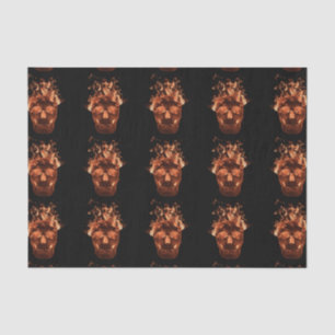 Orange Fire Skull Tissue Paper