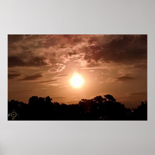 Orange Fireball Sunrise Hot Springs National Park Poster