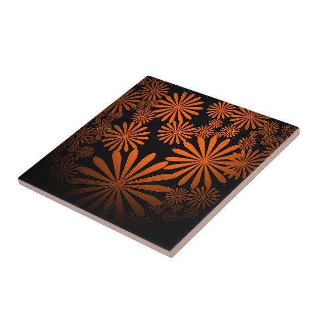 Orange Fireworks Ceramic Tile (Side)
