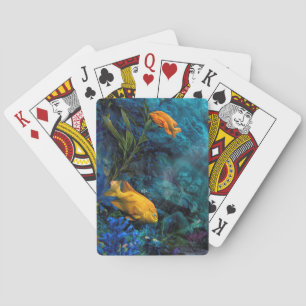 ORANGE FISH BLUE OCEAN POKER CARDS