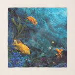 ORANGE FISH BLUE OCEAN SCARF<br><div class="desc">The bright orange Garibaldi fish of the famous La Jolla Shores Cove in San Diego, CA are easily spotted in the beautiful blue Pacific ocean wonderland. They are quite the curious fish and will come right up to you, take a splash down under there, it's a pleasure worth experiencing!</div>