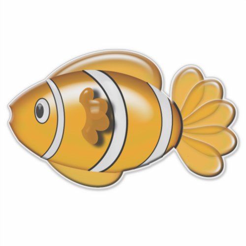 Orange Fish Sticker