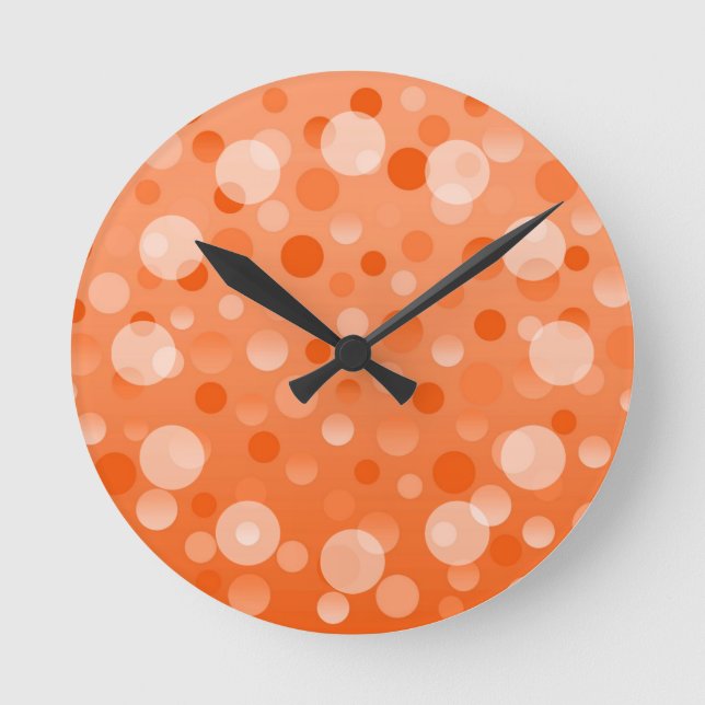 Orange Fizz 'Bubbles' clock round (Front)