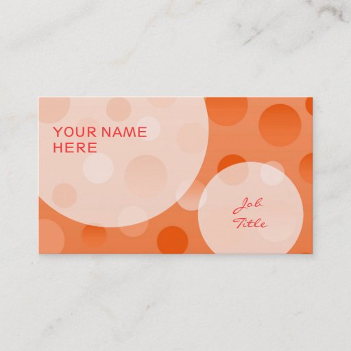 Customizable Orange Fizz business card template bubbles