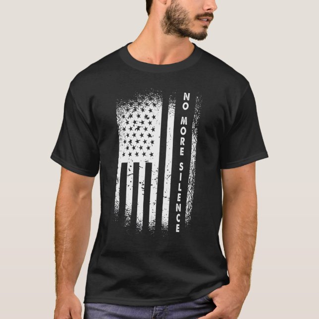 Orange Flag No More Silence Anti Gun Violence Awar T-Shirt (Front)