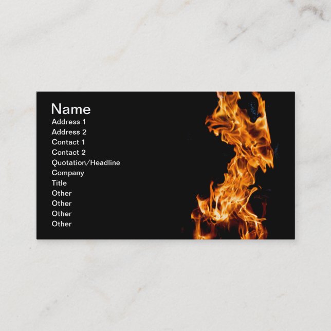 Orange flame business card (Front)