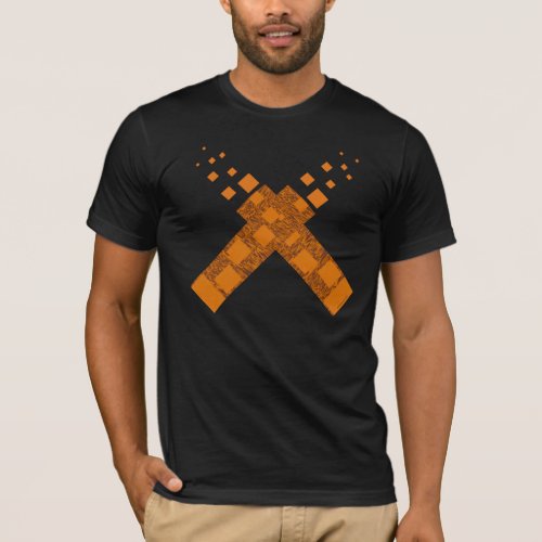 Orange flame death cult cross fire torch Halloween T_Shirt