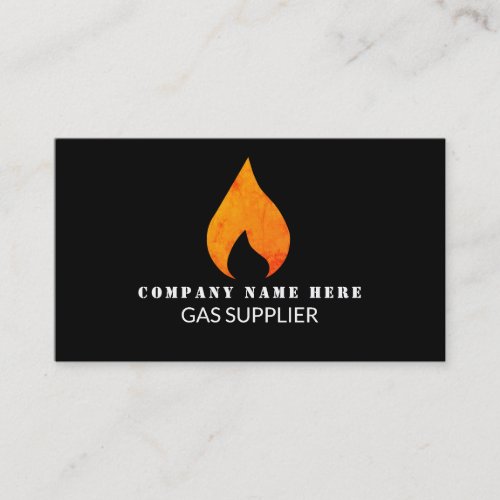 Orange Flame Gas Engineer  Supplier Business Card