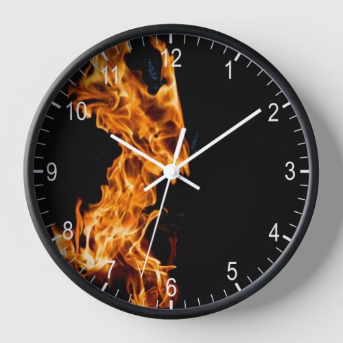 Orange flame label clock