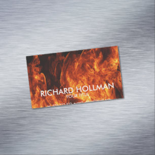 Orange flame magnetic business card