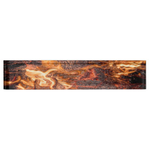 Orange flame name plate