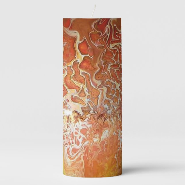 Orange Flame Pillar Candle (Front)