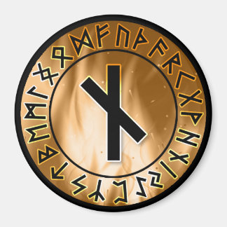 Orange Flame Rune Circle [10. Nauthiz] Magnet