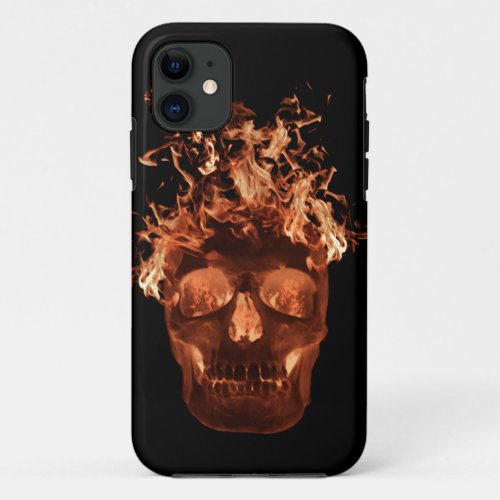 Orange Flame Skull iPhone 5G Case