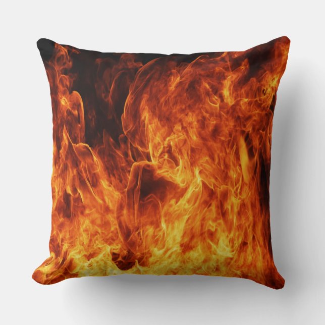 Orange flame throw pillow (Front)