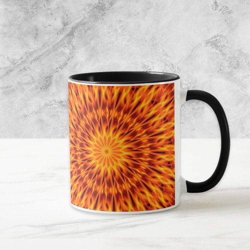 Orange Flames Kaleidoscope Mug