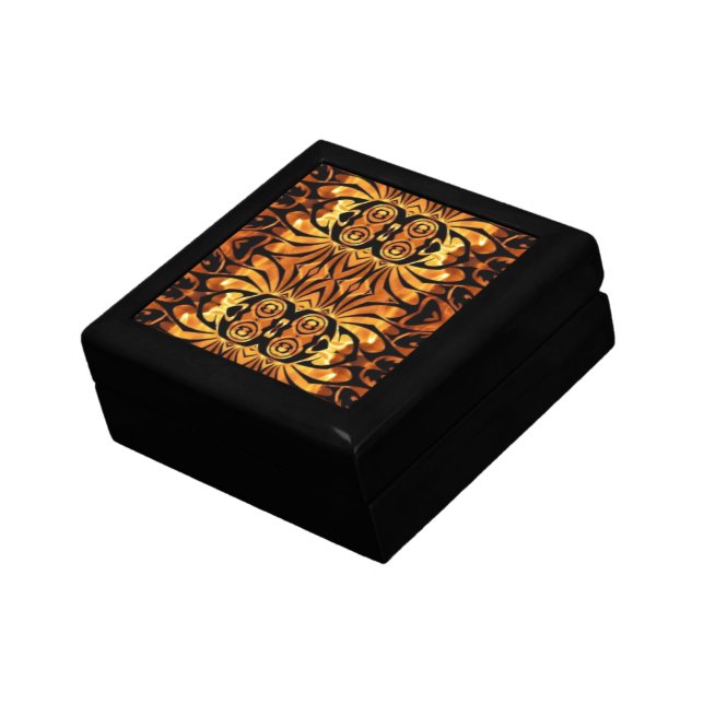 orange flames Native totem pole tribal pattern Gift Box (Side)