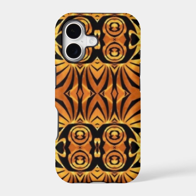 orange flames Native totem pole tribal pattern Iphone Case (Back)