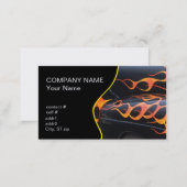 orange flames on black business card (Front/Back)