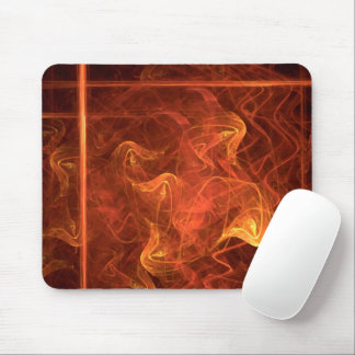 Orange Flames Over Black Abstract Artwork Mouse Pad