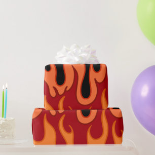 Orange Flames Wrapping Paper