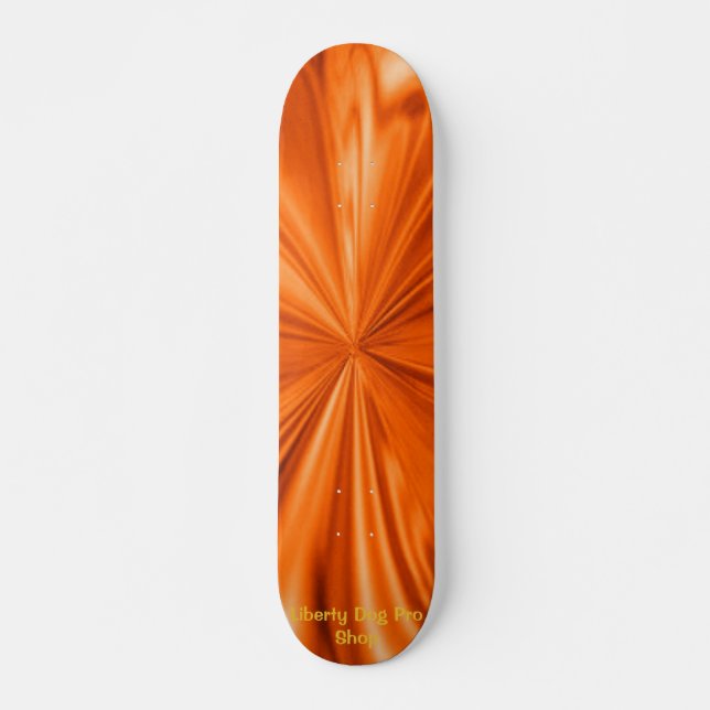 ORANGE FLAMING SHREDDER PRO SKATEBOARDS (Front)