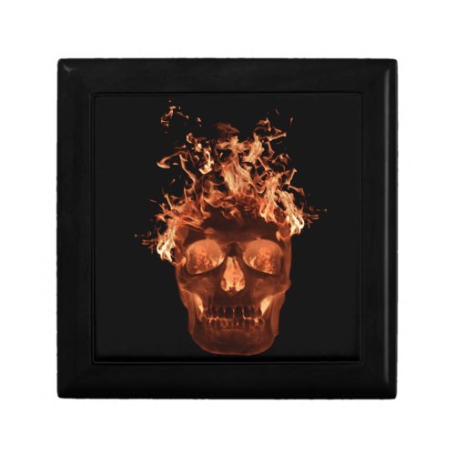Orange Flaming Skull Gift Box