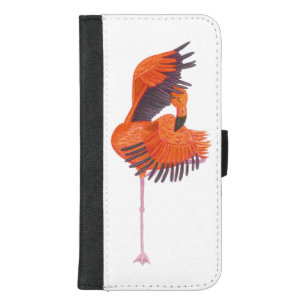 Orange Flamingo in Dance Pose iPhone 8/7 Plus Wallet Case