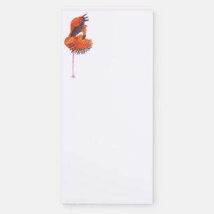 Orange Flamingo in Dance Pose Magnetic Notepad