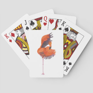 Orange Flamingo in Dance Pose Poker Cards