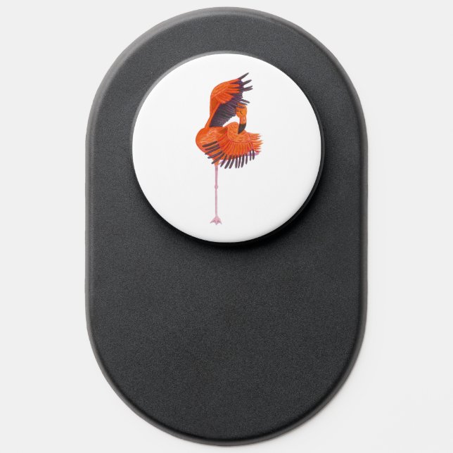 Orange Flamingo in Dance Pose PopSocket (Popsocket)