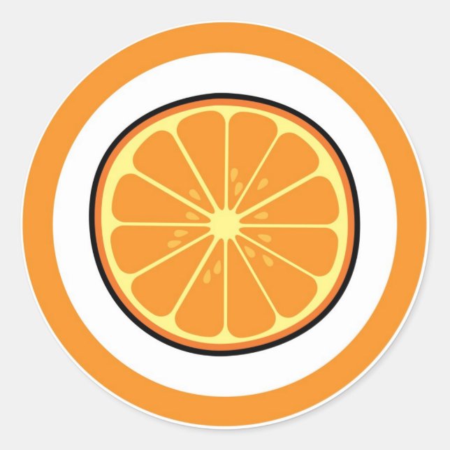 Orange flavor visual circle sticker labels (Front)