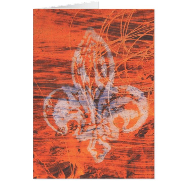 Orange Fleur-de-lis Mixed Media 2 Cards (Front)