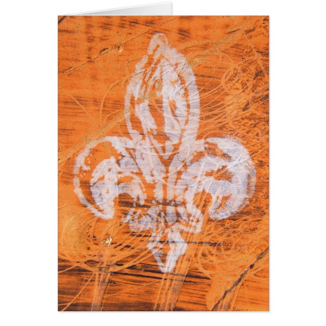Orange Fleur-de-lis Mixed Media Cards (Front)