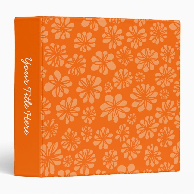 Orange Floral (1.5in) Binder (Front/Spine)
