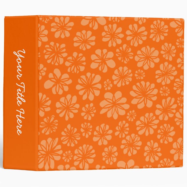Orange Floral (2.0in) Binder (Front/Spine)
