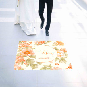 Orange Floral 36"x36" Wedding Floor Decals