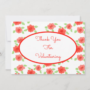 Orange Floral Accented Thank You Card