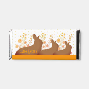 Orange Floral And Bunnies Stylish Hershey Bar Favors