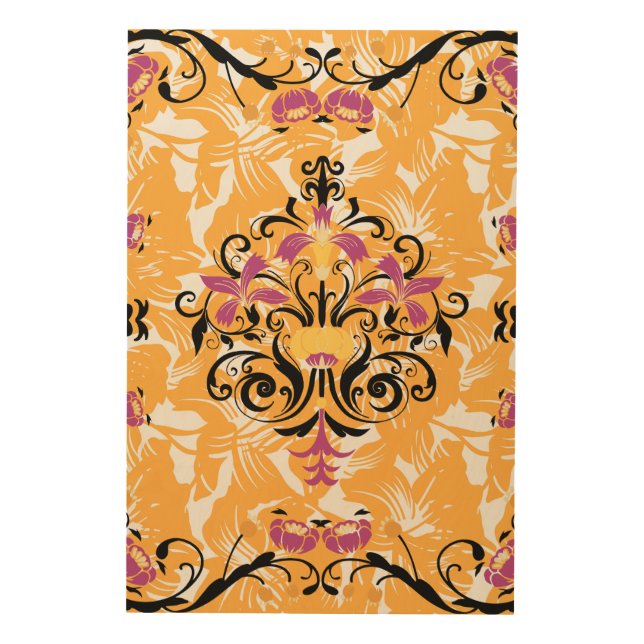 Orange Floral Art Print - Gothic Graphic Design (Front)