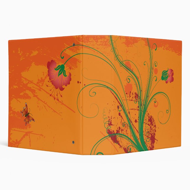 Orange Floral Binder (Background)