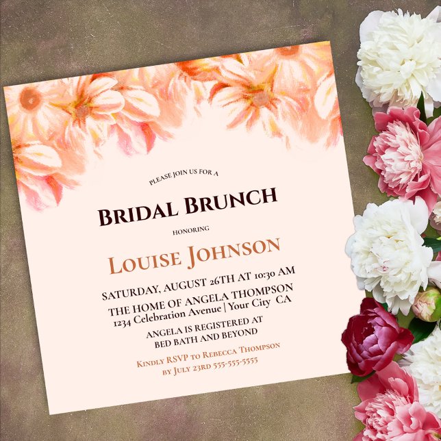 Orange Floral Bridal Brunch Invitation (Creator Uploaded)