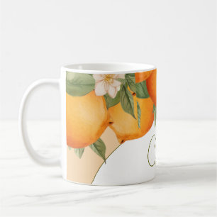 Orange Floral Citrus Modern Personal Business Coffee Mug