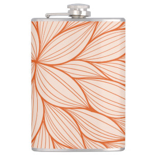 Orange Floral Design Flask