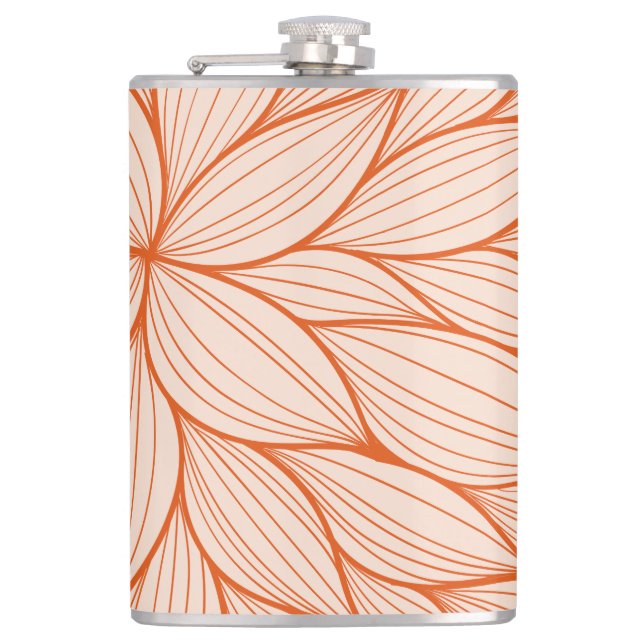 Orange Floral Design Flask (Front)