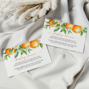 Orange Floral Display Baby Shower Enclosure Card
