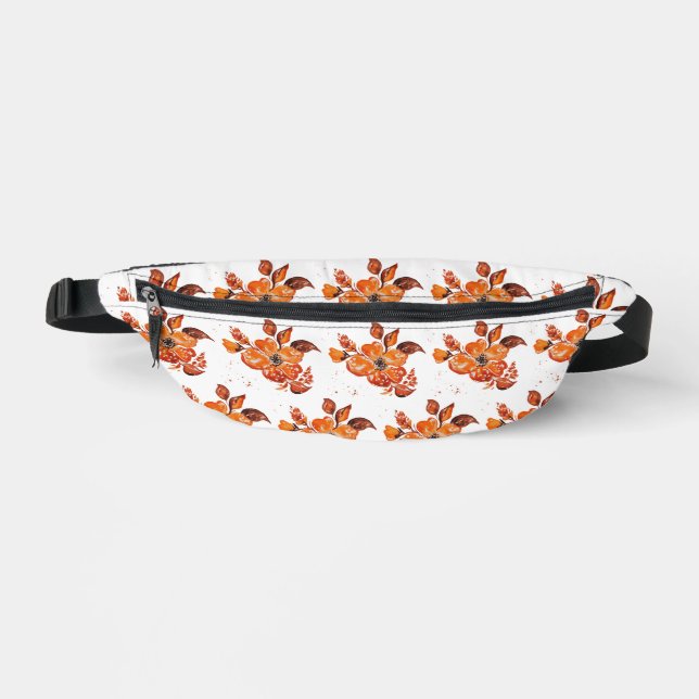 Orange Floral Fanny Pack (Front)